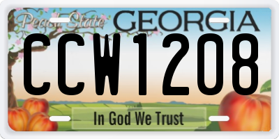 GA license plate CCW1208