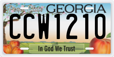 GA license plate CCW1210