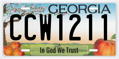 GA license plate CCW1211