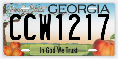 GA license plate CCW1217