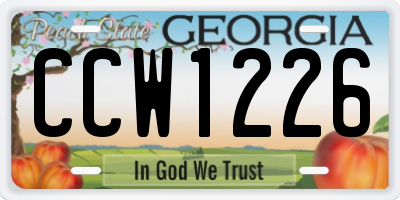GA license plate CCW1226