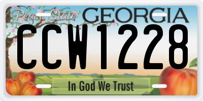 GA license plate CCW1228