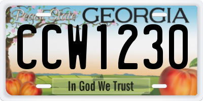 GA license plate CCW1230