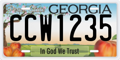 GA license plate CCW1235