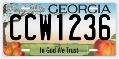 GA license plate CCW1236