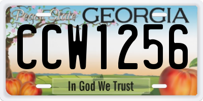 GA license plate CCW1256