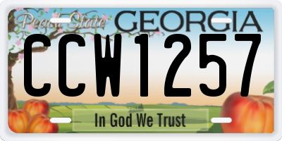 GA license plate CCW1257