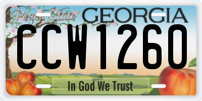 GA license plate CCW1260