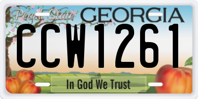 GA license plate CCW1261
