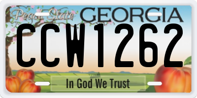 GA license plate CCW1262