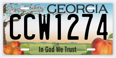 GA license plate CCW1274