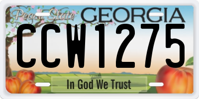 GA license plate CCW1275