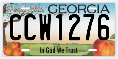 GA license plate CCW1276