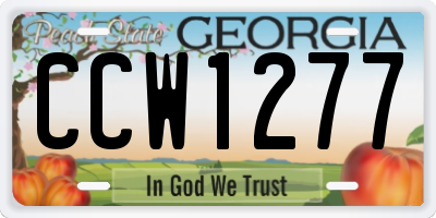 GA license plate CCW1277