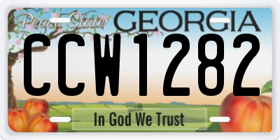 GA license plate CCW1282