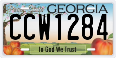 GA license plate CCW1284