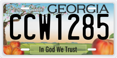 GA license plate CCW1285