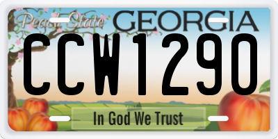 GA license plate CCW1290