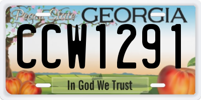 GA license plate CCW1291