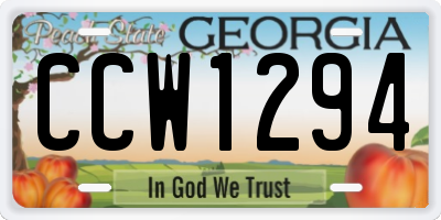 GA license plate CCW1294
