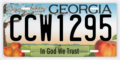GA license plate CCW1295