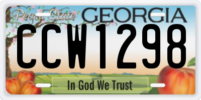 GA license plate CCW1298