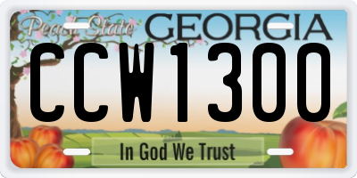 GA license plate CCW1300