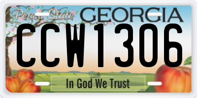 GA license plate CCW1306