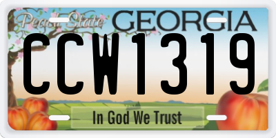 GA license plate CCW1319