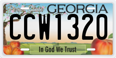 GA license plate CCW1320