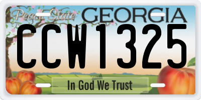 GA license plate CCW1325