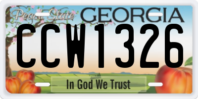 GA license plate CCW1326