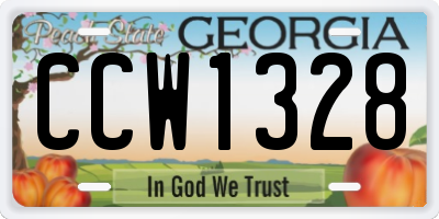 GA license plate CCW1328