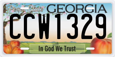 GA license plate CCW1329