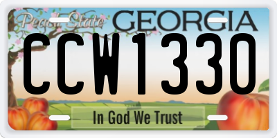 GA license plate CCW1330