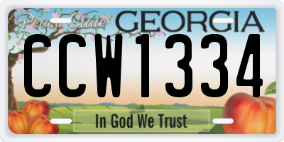 GA license plate CCW1334