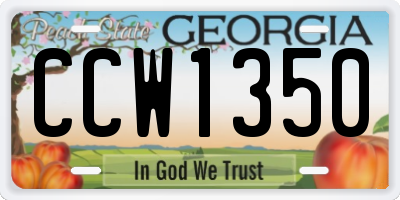 GA license plate CCW1350