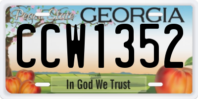 GA license plate CCW1352