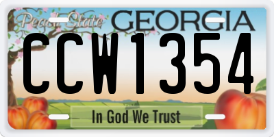 GA license plate CCW1354