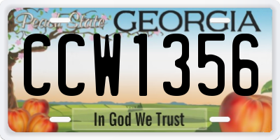 GA license plate CCW1356
