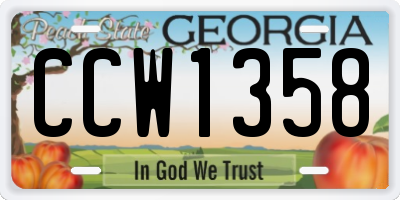GA license plate CCW1358