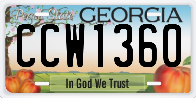GA license plate CCW1360
