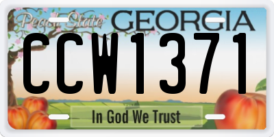 GA license plate CCW1371
