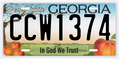 GA license plate CCW1374