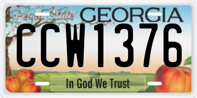 GA license plate CCW1376