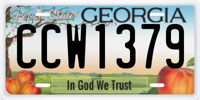 GA license plate CCW1379
