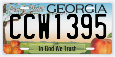 GA license plate CCW1395