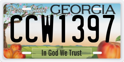 GA license plate CCW1397