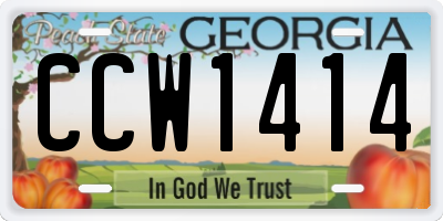 GA license plate CCW1414
