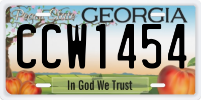 GA license plate CCW1454